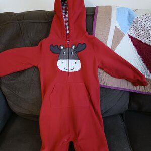 1 Pc Hooded Outfit With Moose Head, Size 18 Mo.